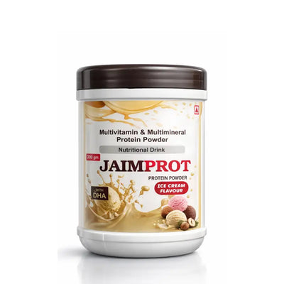 Jaimprot Protein Powder – Multivitamin & Multimineral Nutritional Drink with DHA | Ice Cream Flavour | 200g